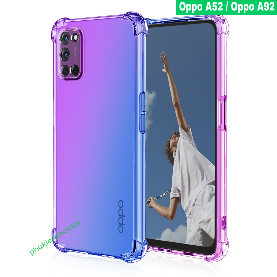 Ốp lưng Oppo A52 / Oppo A92 dùng chung dẻo TPU đa sắc nhiều màu chống va đập cao cấp