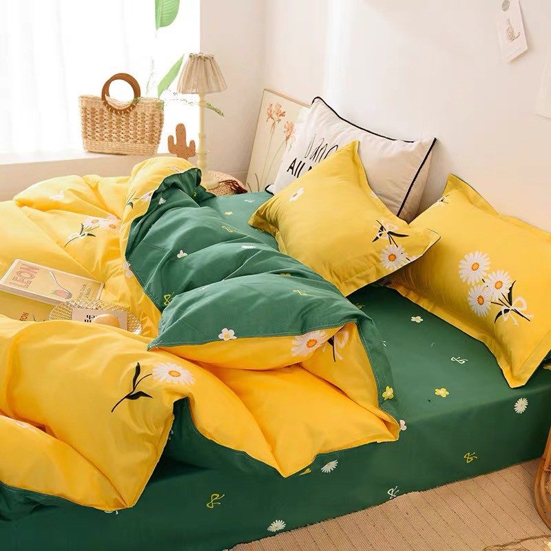 SÉT CHĂN GA GỐI POLY COTTON CÚC HỌA MI