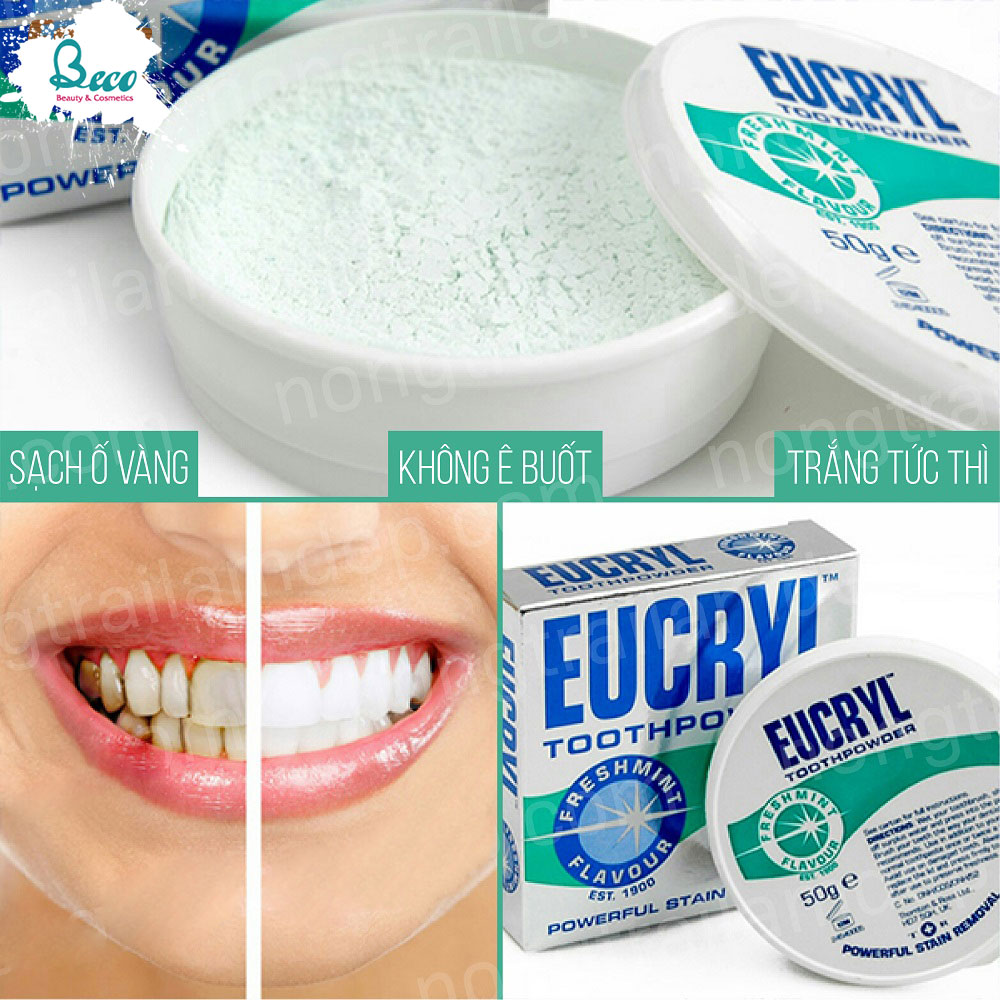 [HCM]Bột tẩy trắng răng Eucryl Tooth Powder 50g