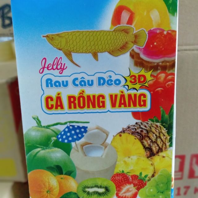 Hộp bột rau câu dẻo 3d cá rồng vàng