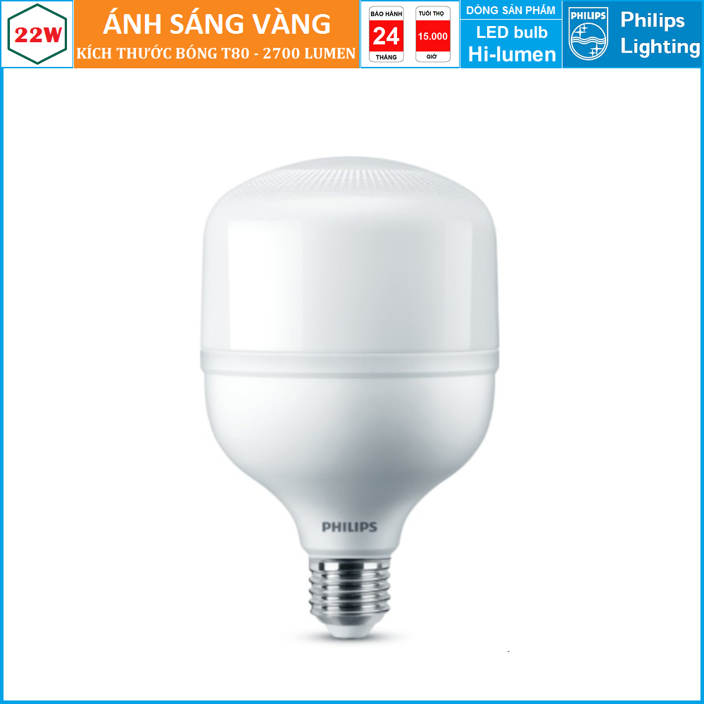 BÓNG ĐÈN LED BULB PHILIPS 22W HI-LUMEN TFORCE CORE HB MV ND E27 GEN3 ( THAY THẾ BÓNG COMPACT CÔNG SUẤT CAO )