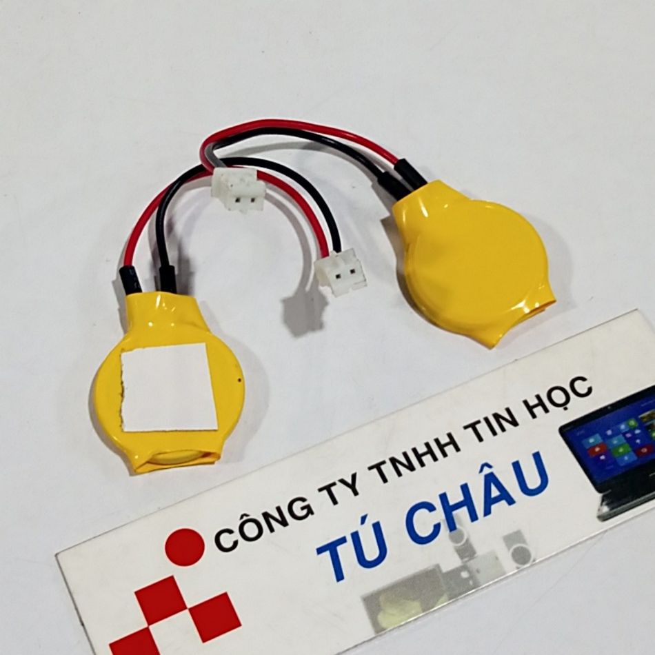 Pin Cmos 2032, CR2032 - 3V / Pin 2 dây đầu cắm 2 lổ (Dài x Rộng): 4.5mm X 4.0mm