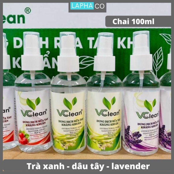 [GIAO SIÊU TỐC] Xịt rửa tay khô Vclean Lavender sát khuẩn mềm mịn da 100ml giá rẻ