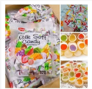 Giá SỐc Kẹo Dẻo Milk Soft Candy Trái Cây gói 320g-100 viên Thái Lan thumbnail