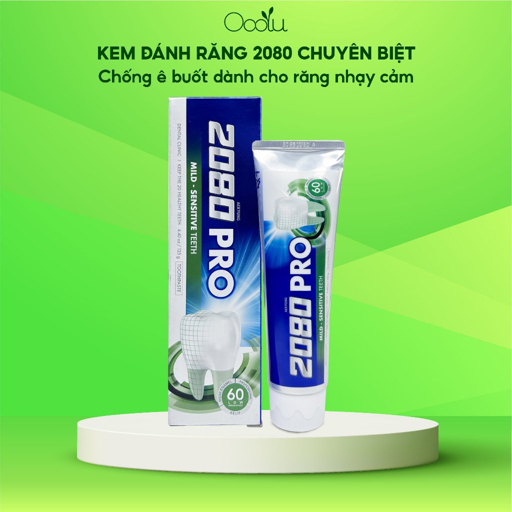 Kem đánh răng giảm ê buốt và mòn răng 2080 Pro Max Sensitive Hàn Quốc 125g