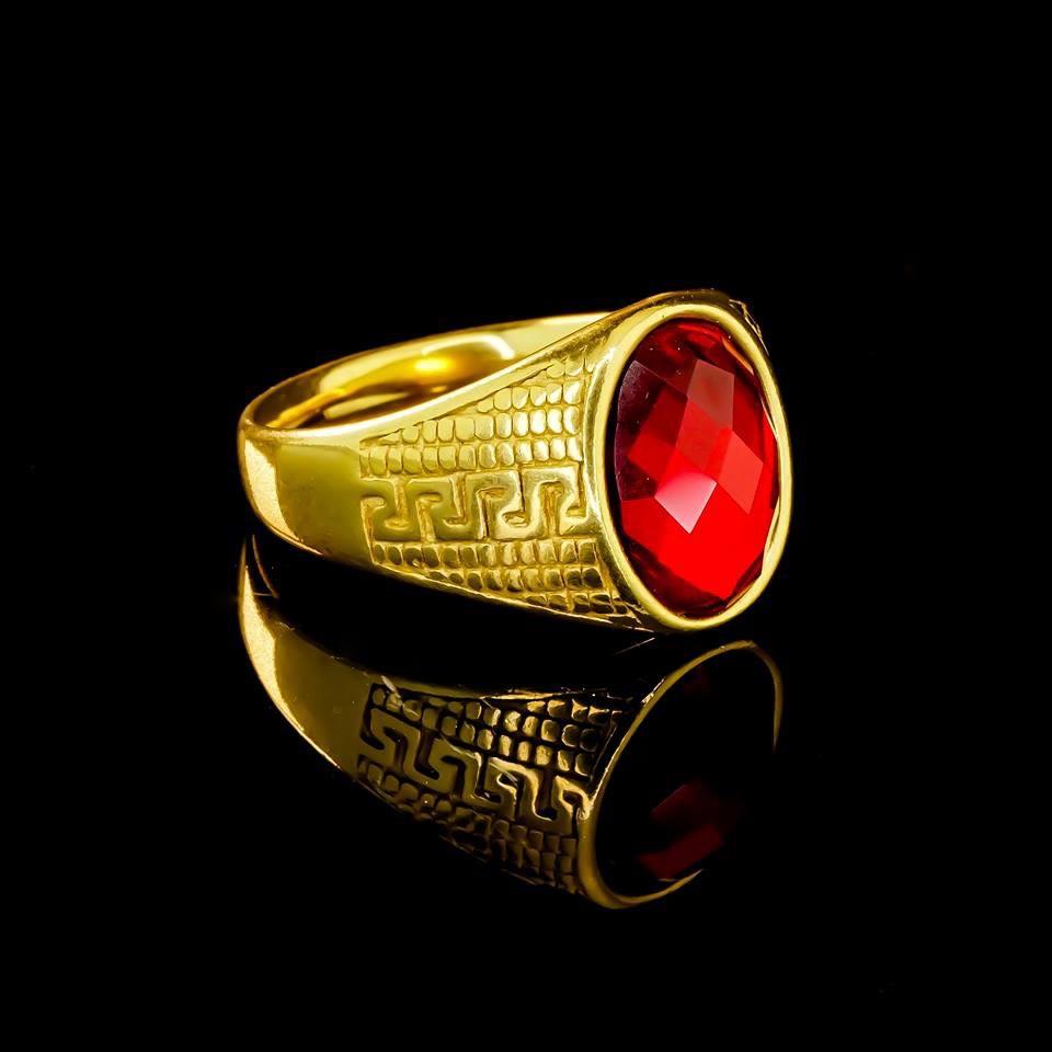 Nhẫn Mỹ Dành Cho Nam Bản Tròn Mẫu 05 -  Đính Đá Thạch Anh - Tặng Kèm Hộp - Phiếu Bảo Hành