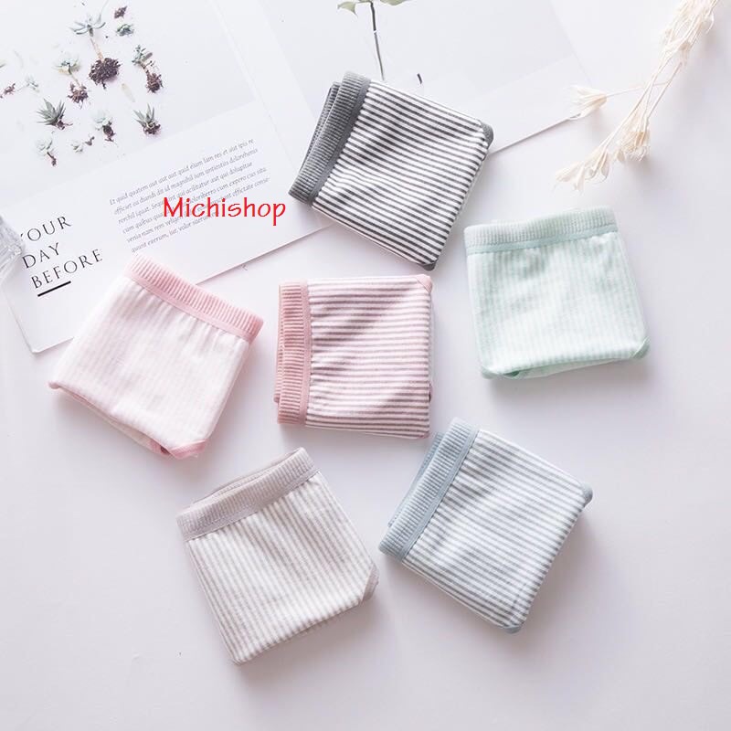 Bộ 5 Quần Lót Cotton Kẻ Mềm Mại (40-58kg) C11