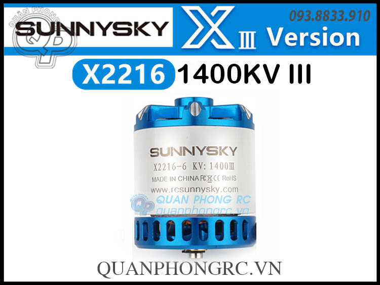 ĐỘNG CƠ Motor Trắng Sunnysky X2216 KV1400 III