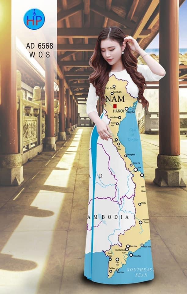Tổng hợp những mẫu vải may áo dài Bản đồ Việt Nam