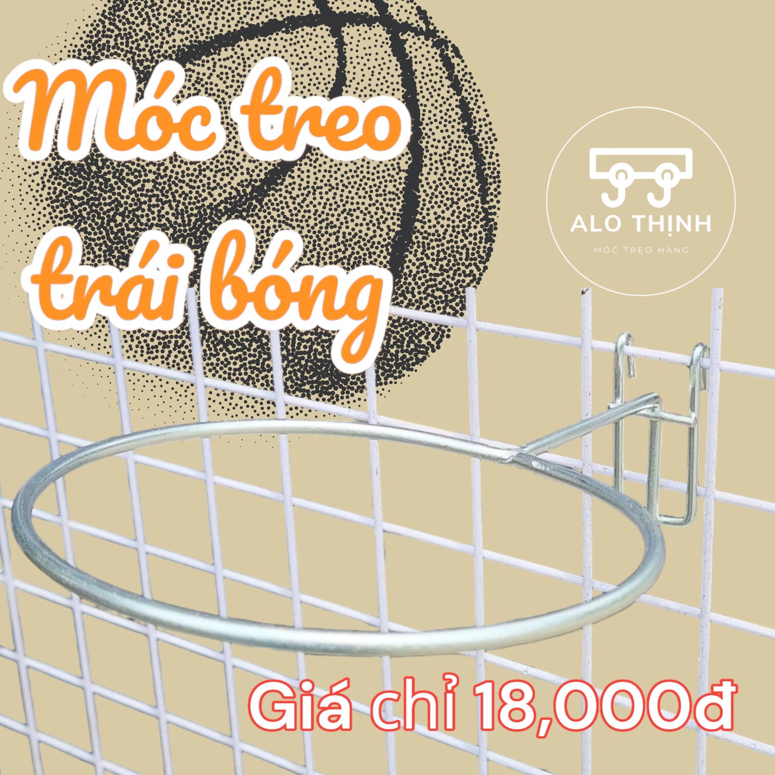 Móc treo đỡ bóng cài lưới 10cm*15cm -sơn trắng