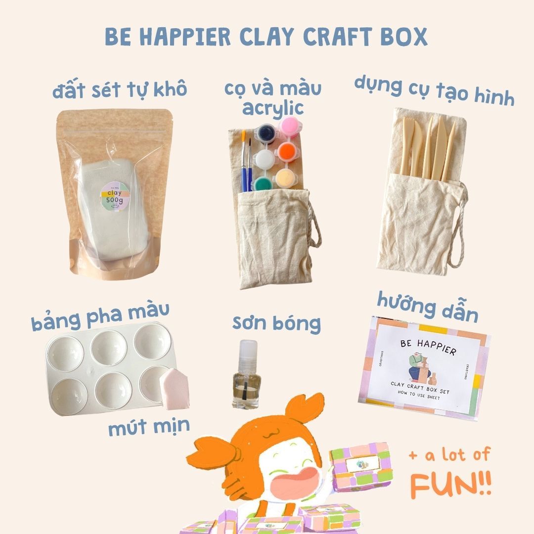 Box đất sét tự khô Crabit - Air Dry Clay Set