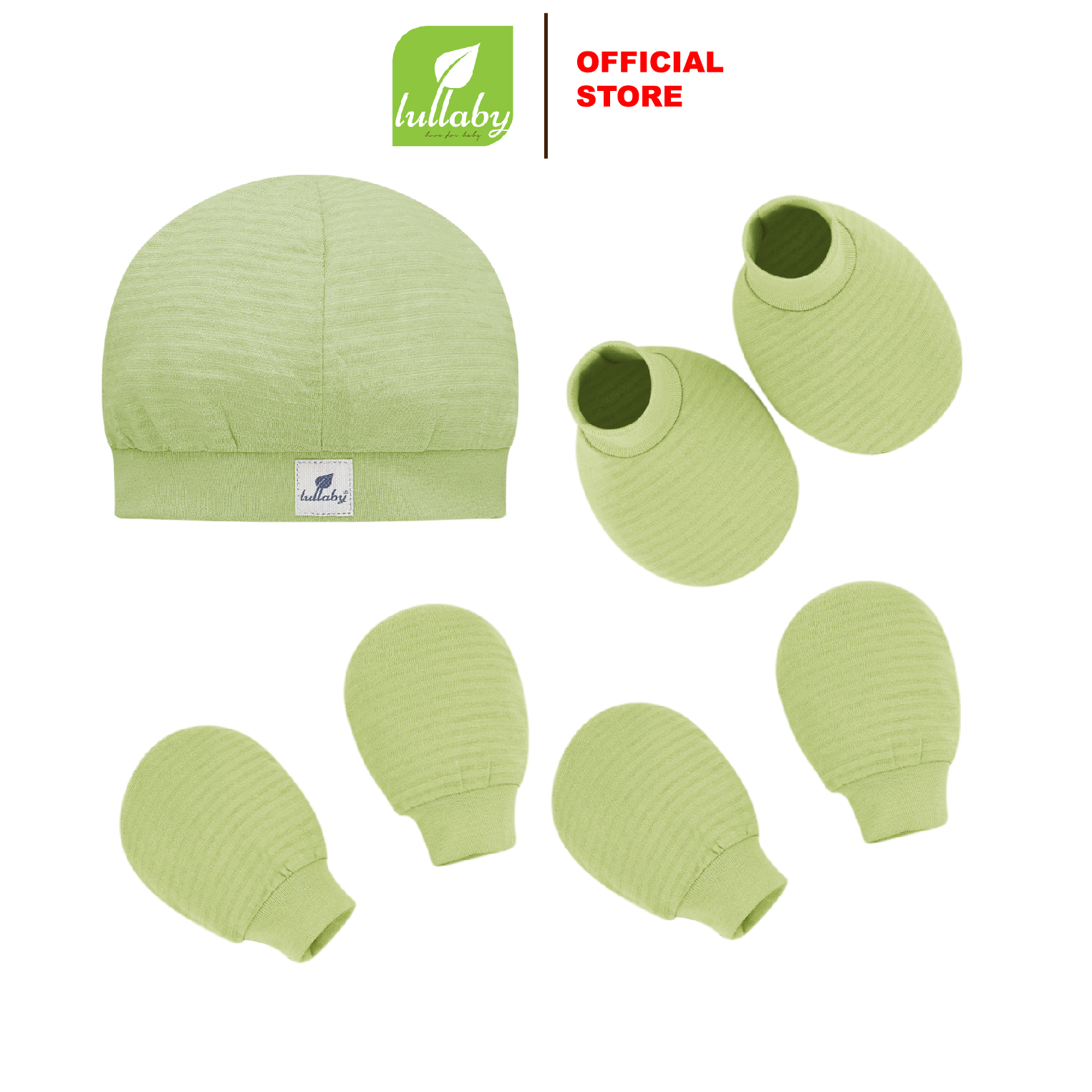 Lullaby - set phụ kiện sơ sinh single kẻ ngang nh707172b