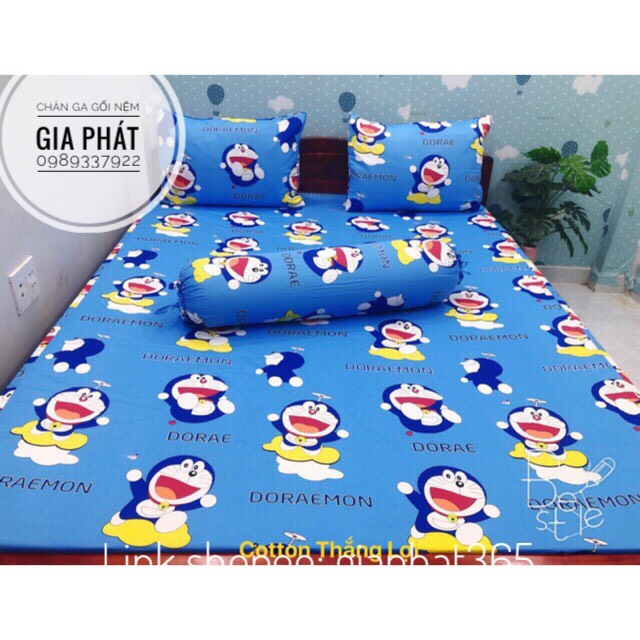 Bộ ga gối hoạt hình cho bé 100% cotton Thắng Lợi.
