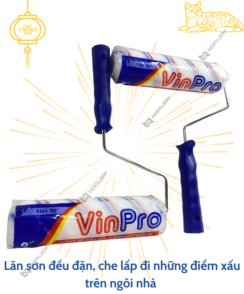 Lăn Sơn Nhựa Việt Mỹ (Lăn sơn chỉ 6cm; 10cm; Lăn sơn 11cm – 15cm – 21cm – 23cm)