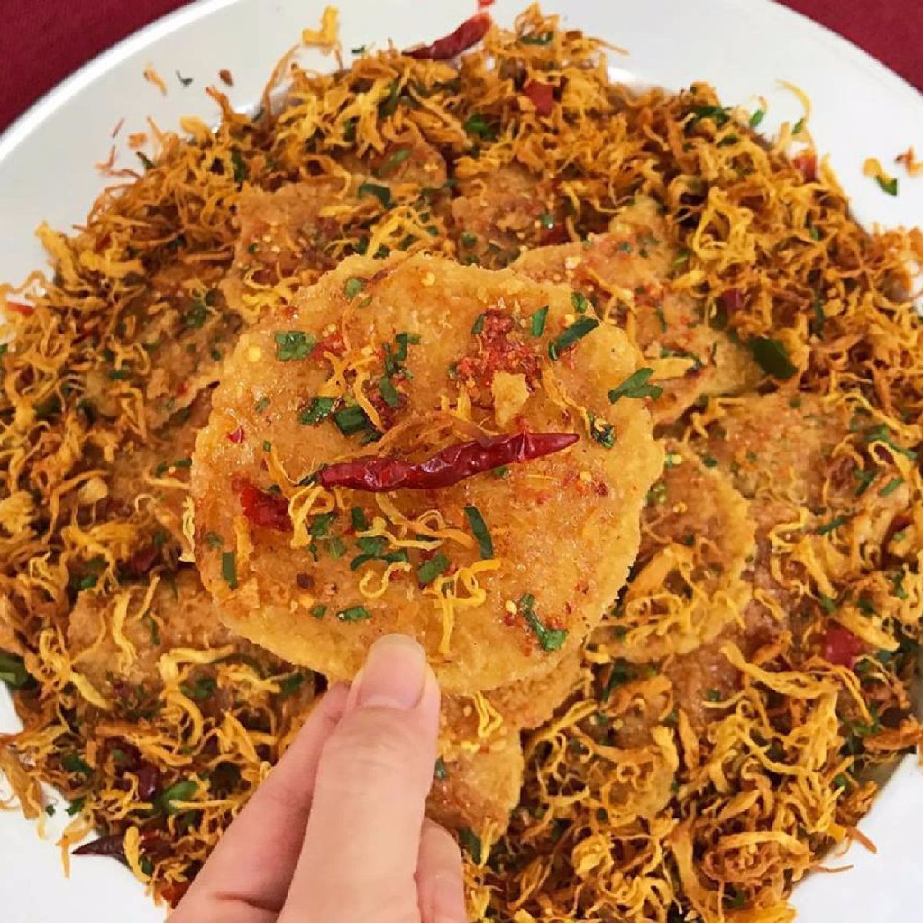 Combo 5 Túi Zip 1Kg Cơm Cháy Lắc Khô Gà Lá Chanh Cay
