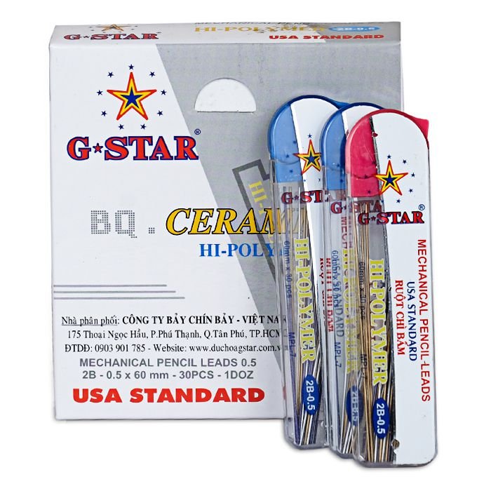 Hộp 12 tép ruột chì vàng 2b gstar 0.5mm