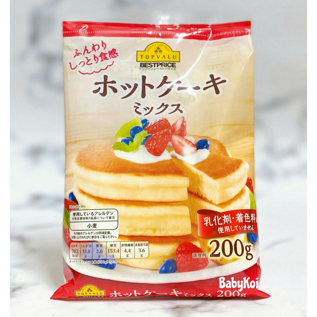 Bột làm bánh ăn dặm Pancake-Morinaga và Hotcake-Top Valu date 7 2022
