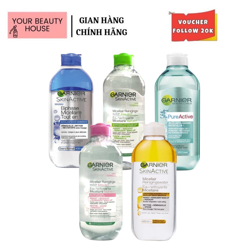 [Garnier ] Nước Tẩy Trang Làm Sạch Da - 400ml