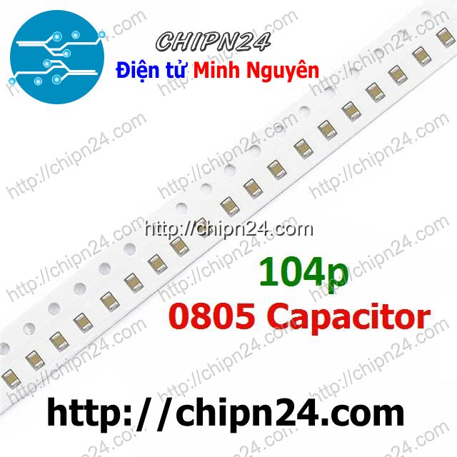 [25 con] (KX) Tụ dán SMD 0805 104p 50V 10% (104 100nF 0.1uF)