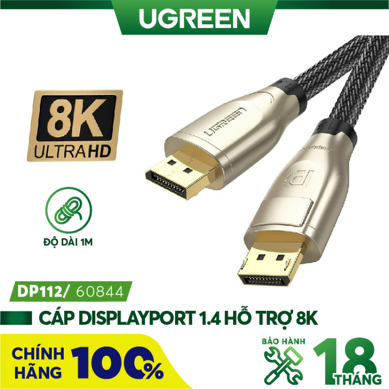 Bảng giá Cáp Displayport 1.4 hỗ trợ 8K dài 1-3M UGREEN DP112 - Hãng phân phối chính thức Phong Vũ