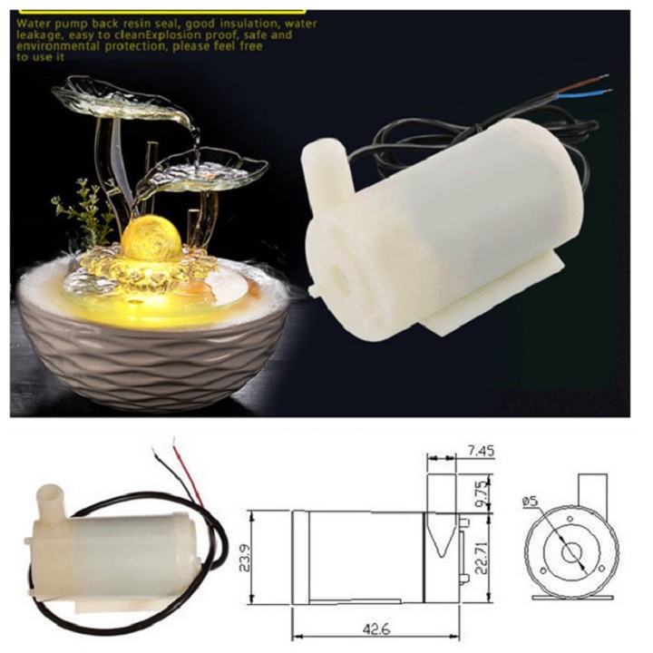 Bơm nước mini 5V bơm hồ cá non bộ
