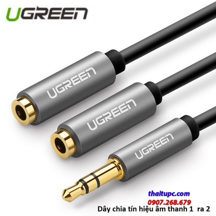 Cáp audio 3.5mm 1 ra 2 ugreen 10532