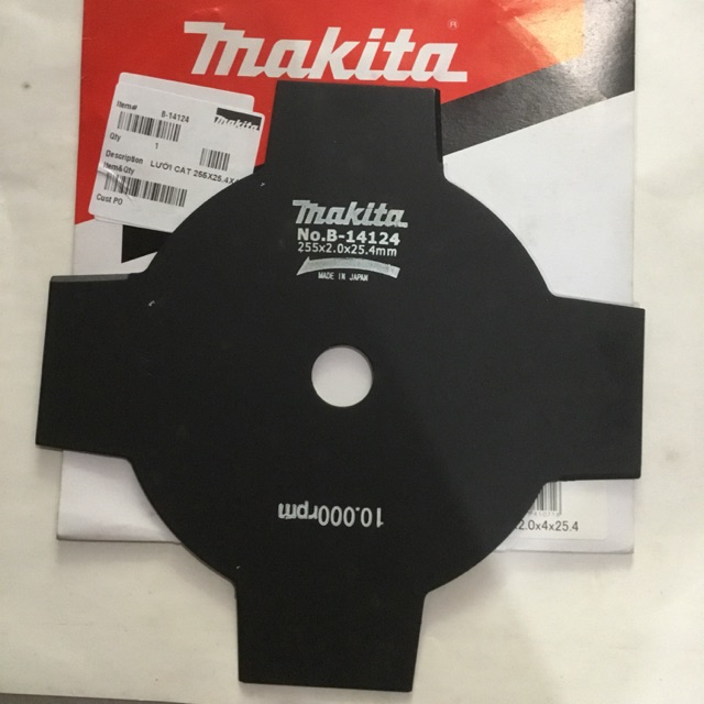 Lưỡi cắt cỏ Mkt 255x2.0x25,4mm 4 cánh B14124