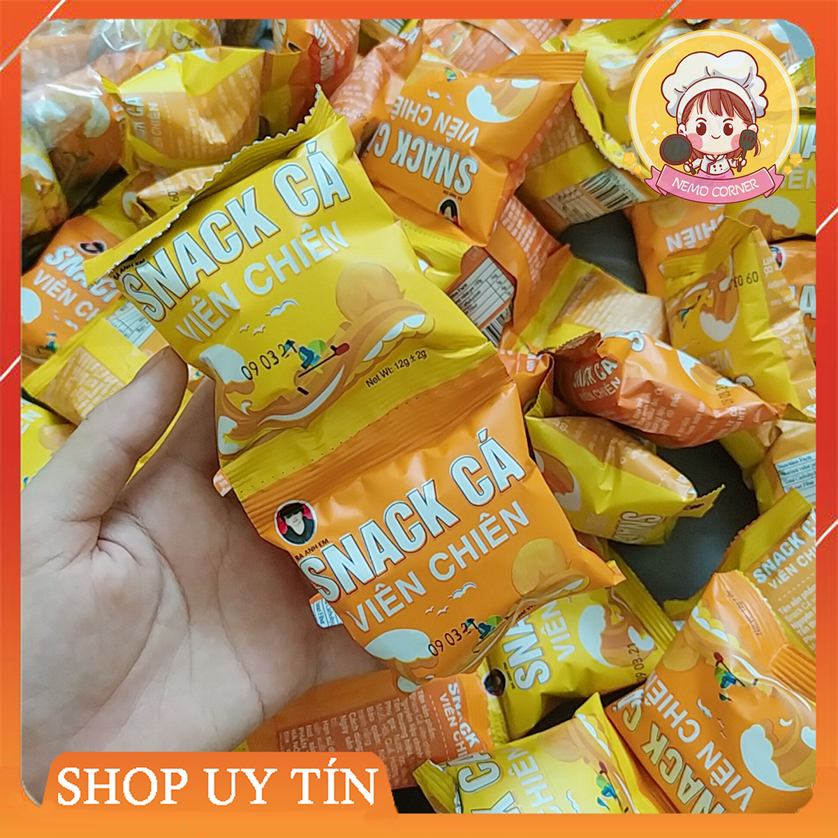 SNACK bim bim CÁ VIÊN CHIÊN ba anh em 1 bịch (60 gói)