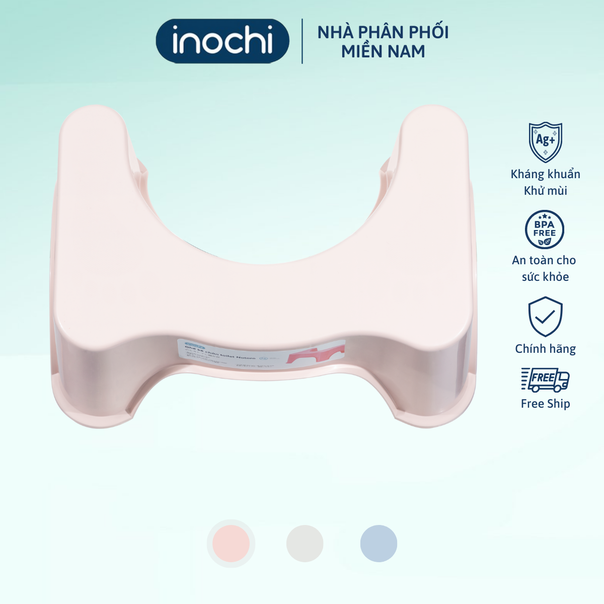 GHẾ KÊ CHÂN Toilet Notoro INOCHI- hỗ trợ trị táo bón. thiết kế miếng đệm chống trơn trượt, chất liệu nhựa chịu lực tốt
