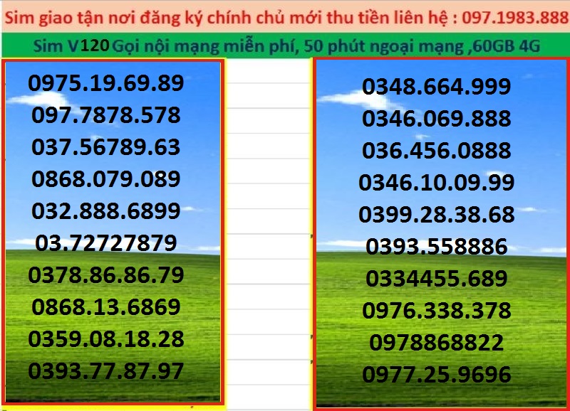 [HCM][Trả góp 0%]Sim V120 viettel số đẹp