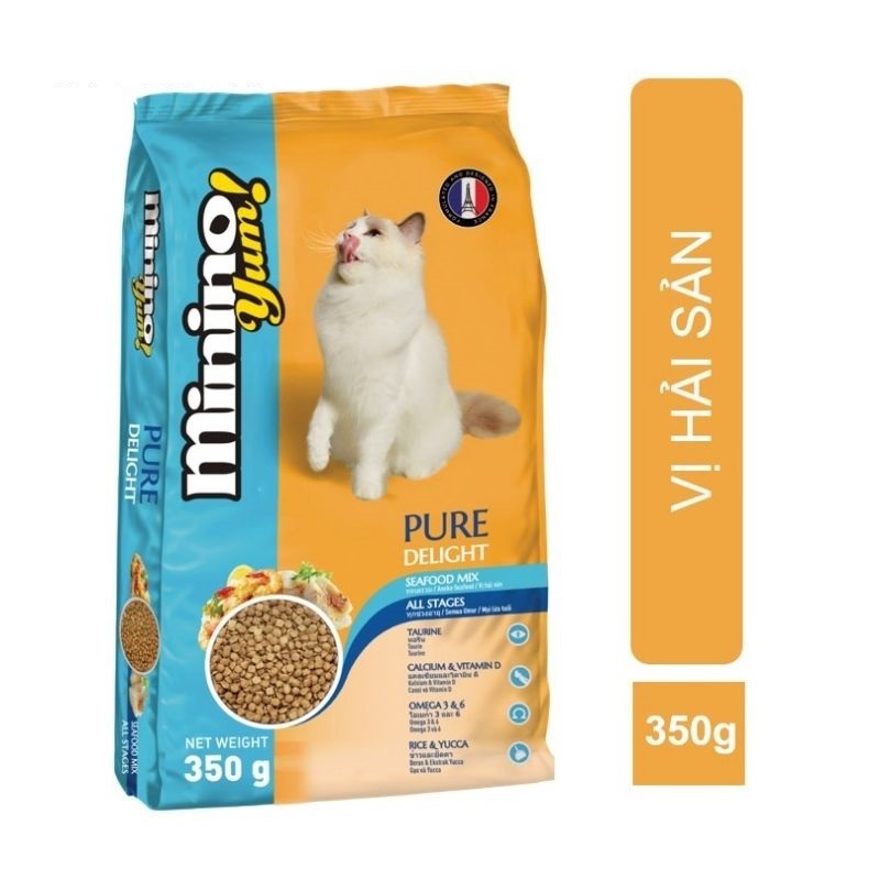 HCM-(1 Gói 350gr) Minino Yum(2 vị)  - Thức ăn viên cao cấp cho mèo mọi lứa tuổi - thức ăn dành cho mèo