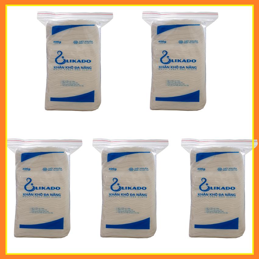 BỘ 5 BỊCH KHĂN VẢI ĐA NĂNG LIKADO 400g ( GẤP RÚT)