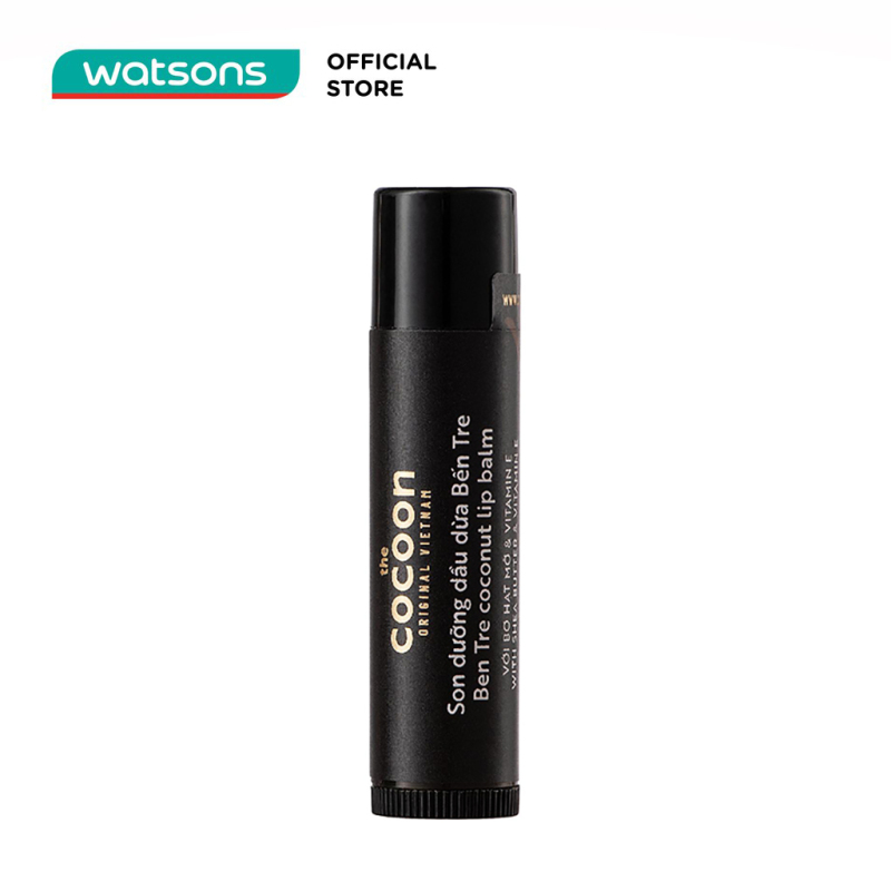 Son Dưỡng Dầu Dừa Cocoon Ben Tre Coconut Lip Balm With Shea Butter & Vitamin E 5g