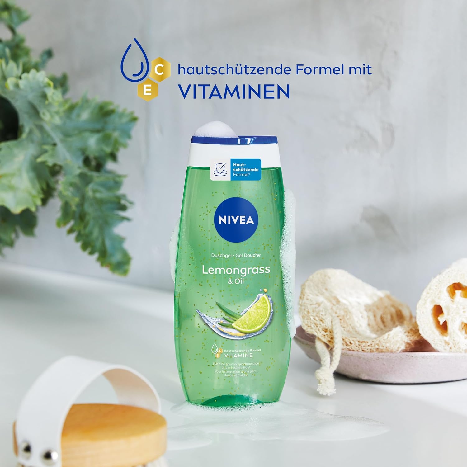 SỮA TẮM NIVEA TẨY DA CHẾT HƯƠNG CHANH SẢ TƯƠI MÁT Lemongrass & Oil.