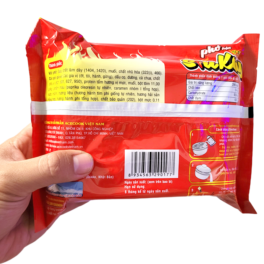 Combo 2 gói phở trộn siukay 7 câp độ 85gr Acecook