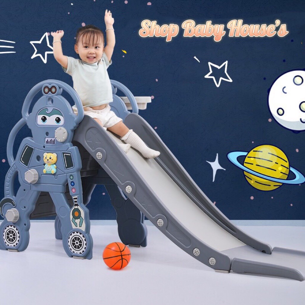 Cầu trượt bập bênh cá heo cho bé