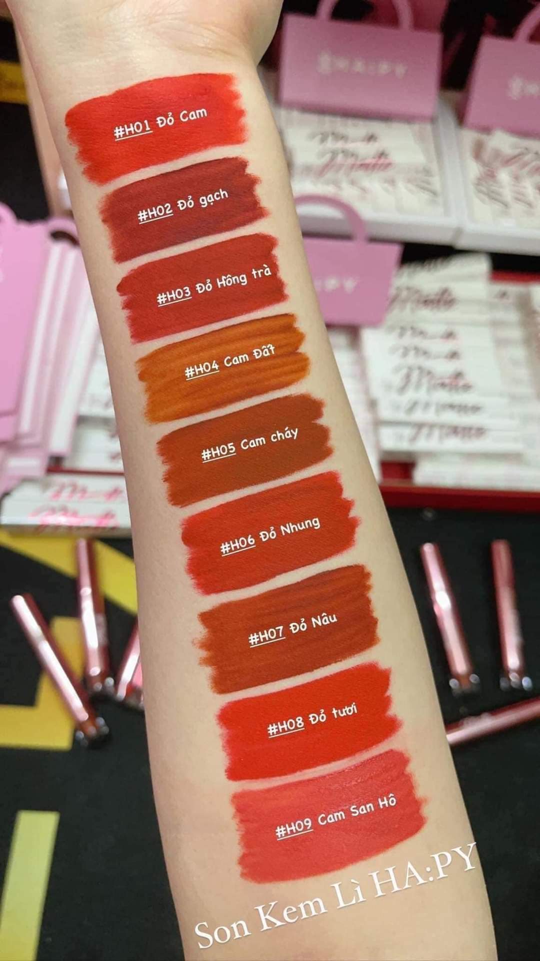 Son Happy kem lì Mattle Lipcream , Son Hapy siêu lì [son handmade]