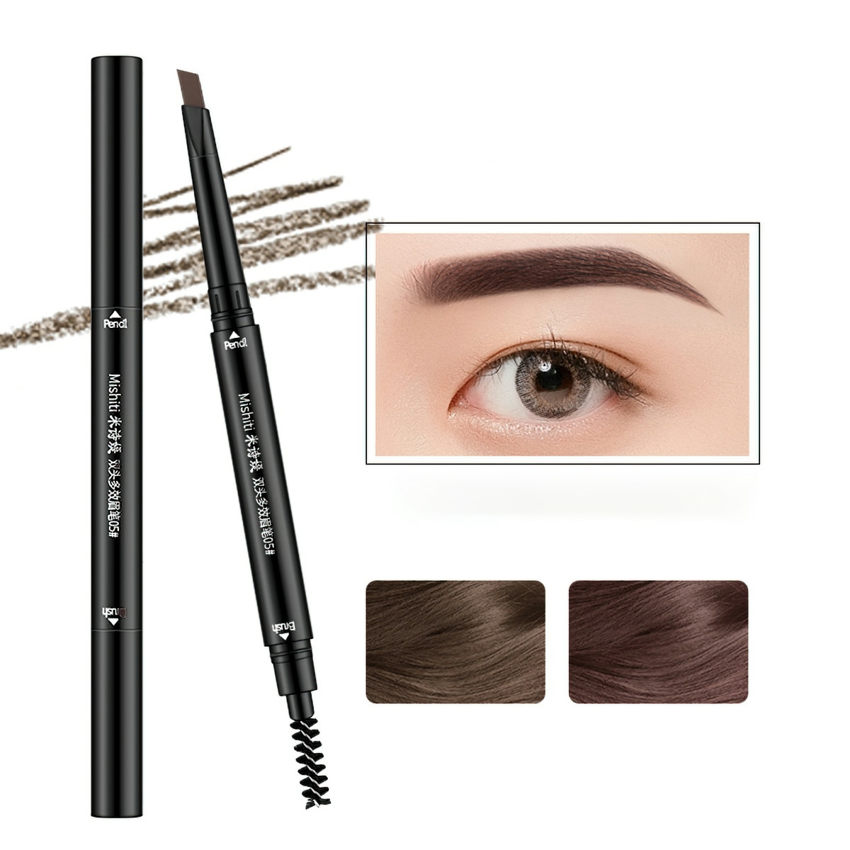 Chì Kẻ Mày 2 Đầu, Hàn Quốc Designing Eyebrow Pencil Lâu Trôi Đủ Các Tone Màu 5 ALLIN