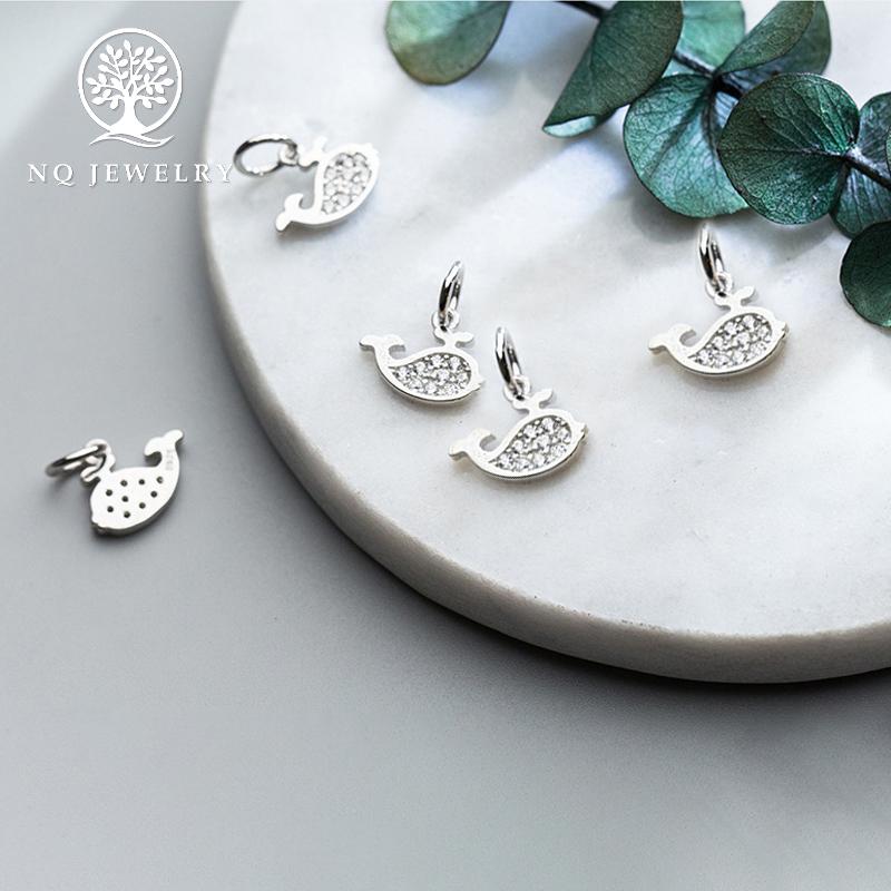 Charm bạc mặt hình cá voi nhỏ treo - NQ Jewelry