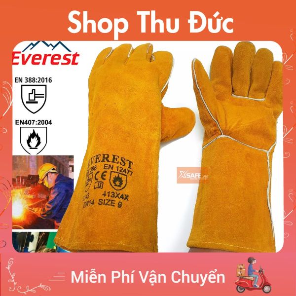 Găng tay hàn Everest EW14 Bao tay hàn da lộn, chống cháy, chịu nhiệt/tia lửa văng bắn, lớp lót chống hầm bí DTK111410889 - Shop Thu Đức
