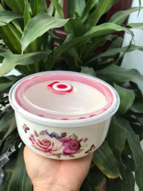 Bộ 3 bát sứ có nắp hút chân không