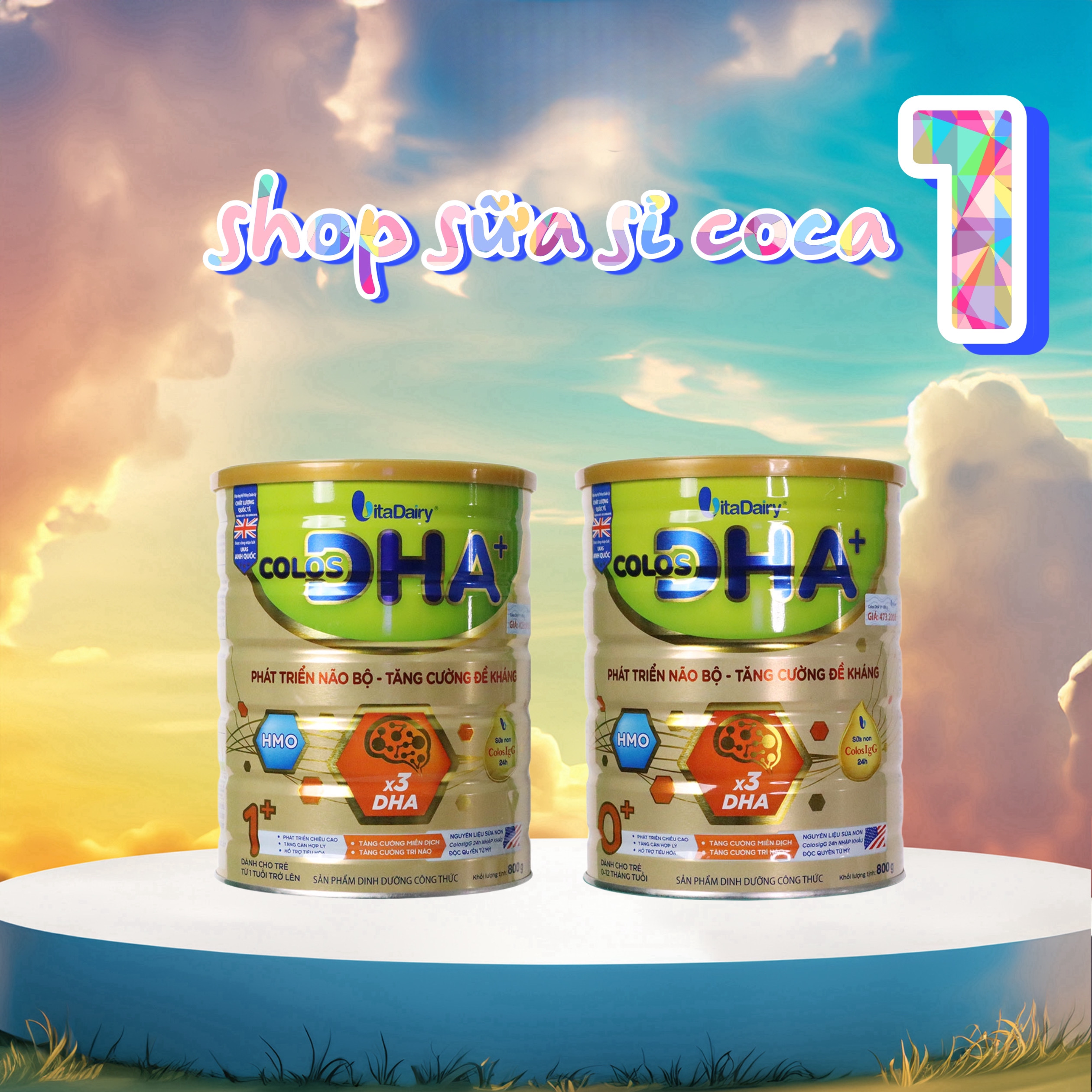 Vitadairy Sữa Colos DHA 800gr đủ loại cho bé (Mã Qr tích xu, date 2026)