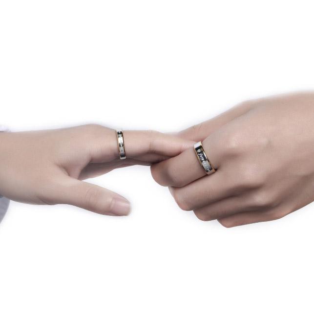 [HCM]Freeship Nhẫn cặp titanium 2 màu forever love BHN72
