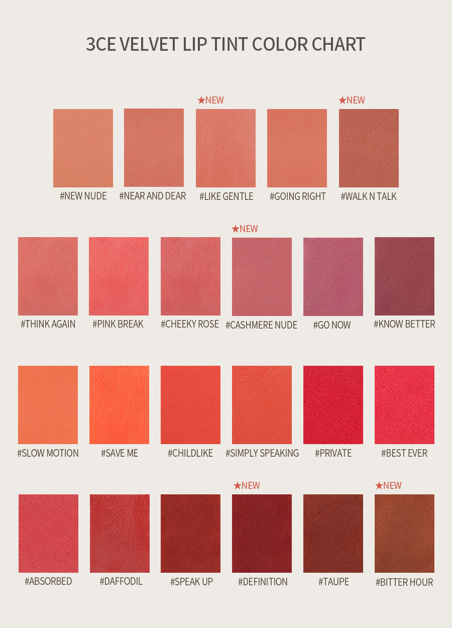 Son Kem Lì 3CE VELVET LIP TINT Mịn Màng Như Nhung 4g