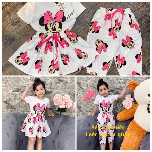 BỘ QUẦN ÁO CHUỘT MICKY CHO BÉ GÁI