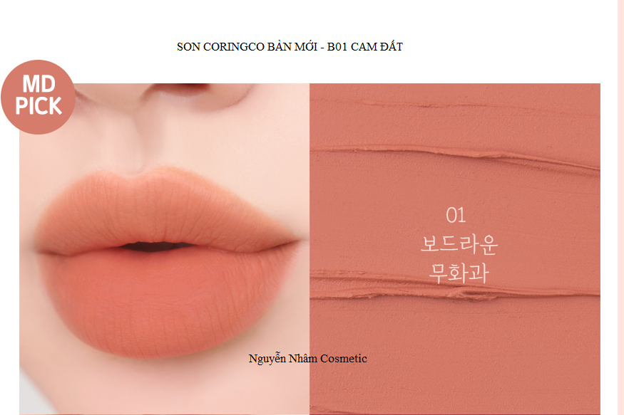 Son Thỏi Coringco Cherry Chu Bonny Matte Lipstick Hàn Quốc