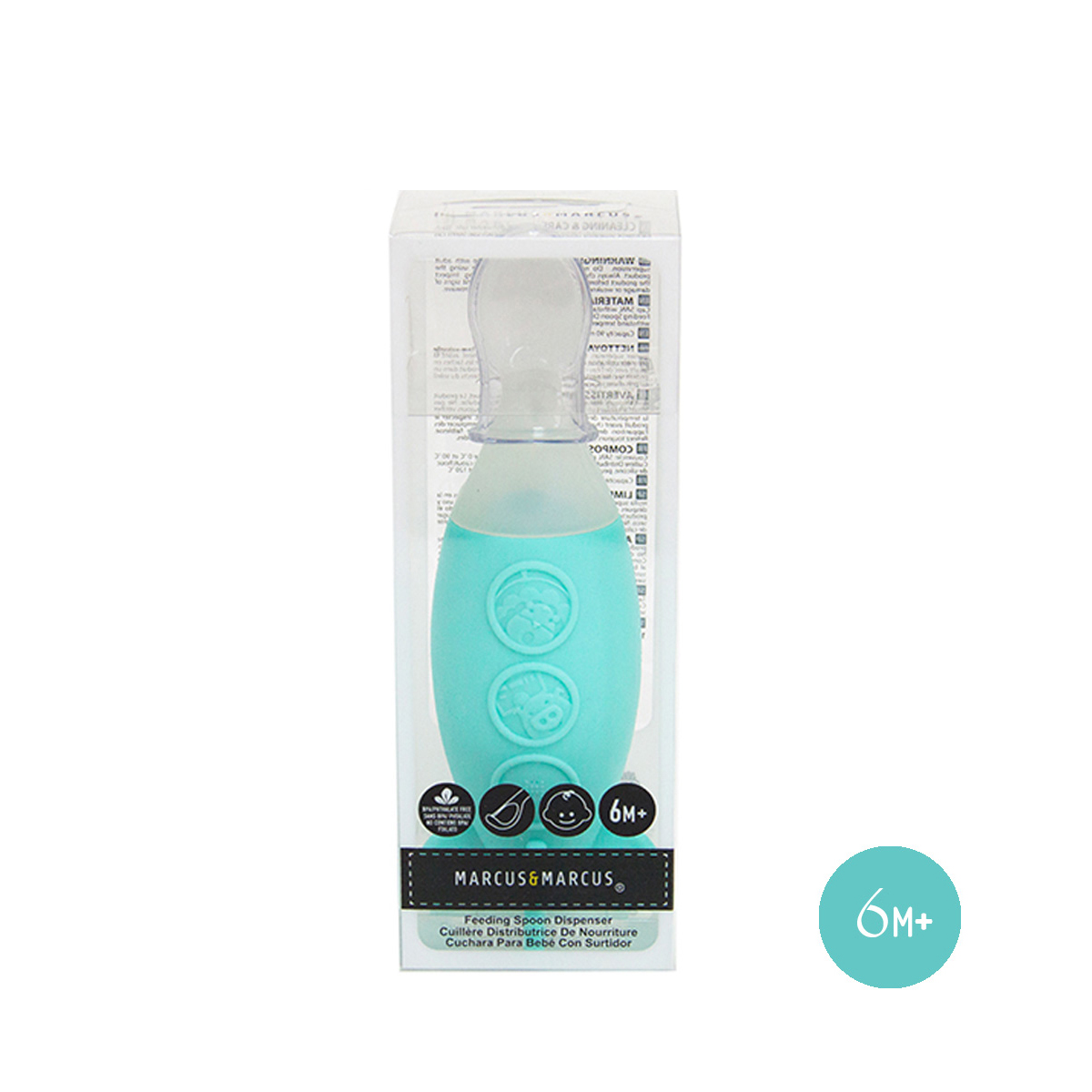 Bình Bóp Ăn Dặm Silicon Có Thìa Marcus & Marcus 90ml, Cho Bé Từ 6 Tháng