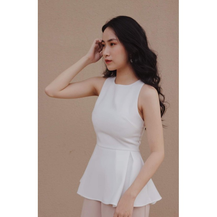 [HCM]ÁO PEPLUM CỔ TRÒN SÁT NÁCH SANG CHẢNH