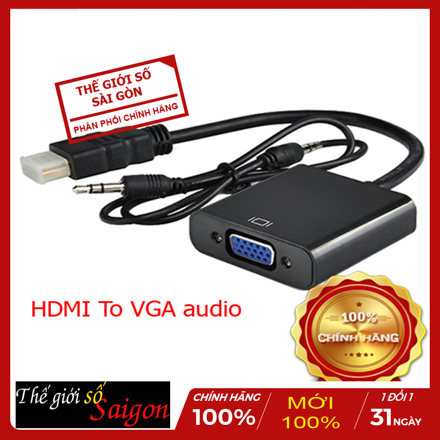 Cáp chuyển HDMI ra VGA có audio