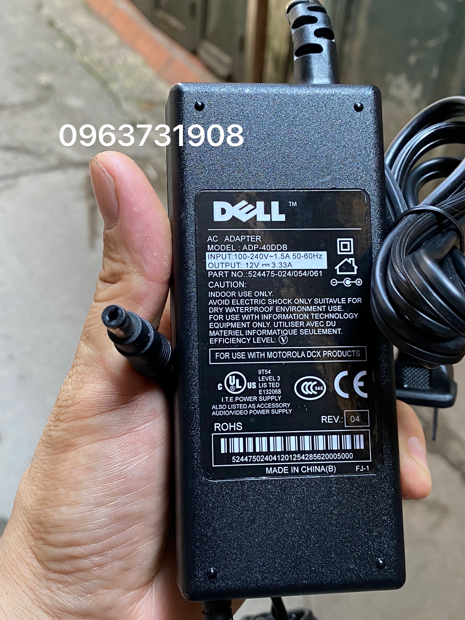 Bộ nguồn 12v 3.33a nguyên bản dell cung cấp